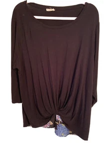 Jane and Delancey 3X womens Twist front Florsl Back Top - Imagen 1 de 5