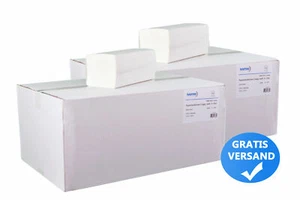 4000, 8000 oder 12000 Falthandtücher Papierhandtücher, 2lagig weiß, Cellulose - Bild 1 von 4