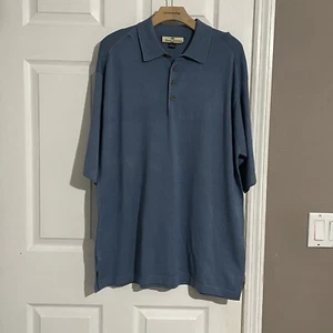Tommy Bahama Poloshirt Herren Large Blau Kurzarm Stretch Golf Freizeit Strand " - Bild 1 von 8