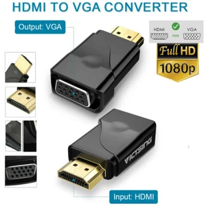 Convertisseur HDMI vers VGA HD 1080P adaptateur entrée-sortie pour moniteur PC DVD TV UK - Photo 1/11