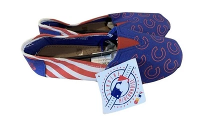 Chicago Cubs FOCO Canvas Slip On Logo MLB Baseball Shoes Women’s Medium New - Image 1 of 4