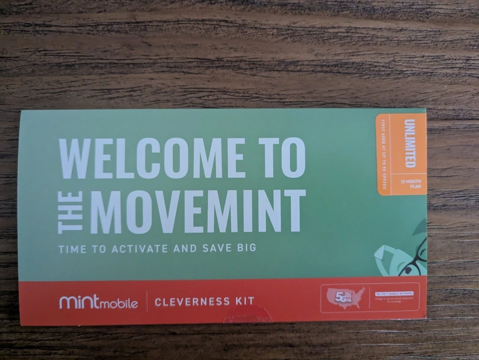 Mint Mobile Prepaid 1 Year 12 Month Unlimited Data, Talk, Text Plan E-SIM - Image 1 of 1