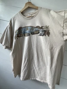 Classic Woody Car t-shirt Men’s Graphic Tee 2XL Heavy Cotton Tan Beige - Picture 1 of 8