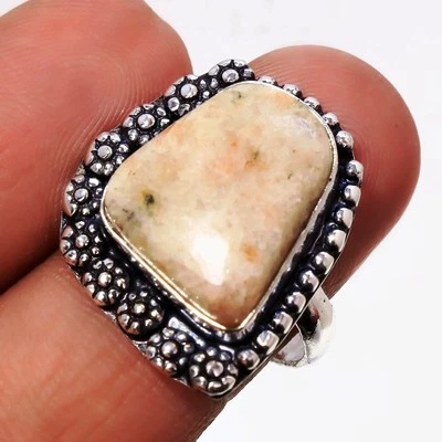 Sunstone Gemstone Handmade Latest Design Thanksgiving Gift Jewelry Ring 8" PG 95 - Image 1 of 4