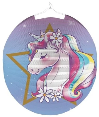 Lampion REGENBOGEN EINHORN Kinder Party Deko Kindergeburtstag Laterne gehen - Bild 1 von 3