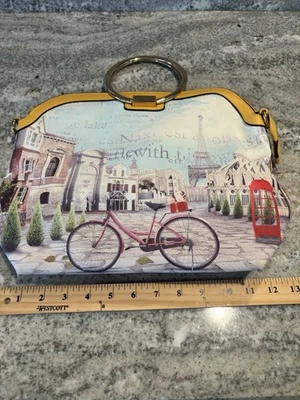 Boutique Brand Purse W Gold Loop Handle Preowned Exc Condition - Image 1 of 4