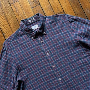 Vtg GANT Yale Co Op Handloom Madras Archive Oxford Shirt Men M Red Blue Preppy - Picture 1 of 7