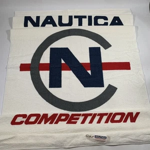 Vintage 90s Nautica Competition Spell Out Logo Beach Towel 36x67 Neu mit Etikett - Bild 1 von 10