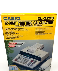 Vintage CASIO Heavy Duty Printer DL-220S 2 Color Calculator Excellent Free S&H - Picture 1 of 16