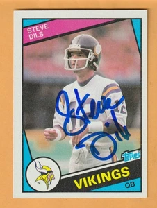 Steve Dils Minnesota Vikings AUTO firmata 1984 Topps Stanford Cardinal - Foto 1 di 2
