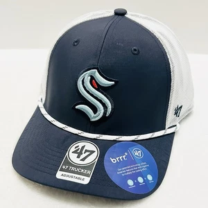 '47 Marca Seattle Kraken Burden Trucker Gorra Gorra Ajustable Snapback Cuerda Azul - Imagen 1 de 5