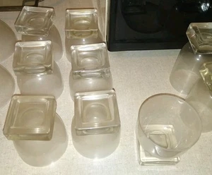 7 Lot French Art Deco JEAN LUCE crystal cocktail glasses Lalique style Tumbler - Picture 1 of 1