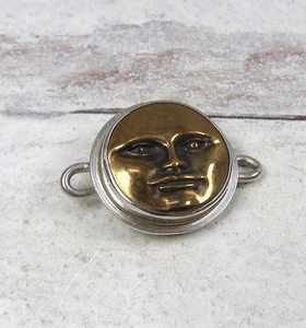 Sterling Silber Messing Tabra Mond Sonne Gesicht Armband Verbinder Gliederverschluss - Bild 1 von 4