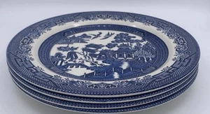 Juego de 4 platos de cena Churchill hechos en Inglaterra sauce azul 10,25" - Imagen 1 de 4