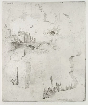 E. MAYER (*1932), Collage aus Architektur und Mensch,  1985, Rad. Konstruktivism - Bild 1 von 4