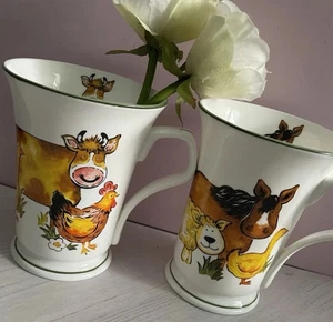 Royal Garden Staffordshire Fine Bone China Becher Bauernhoftiere Kind Becher Set - Bild 1 von 3