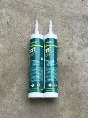 Brand New x2 Dowsil 737 Silicone Sealant 10 Oz Cartridge Black Silicone Base
