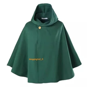 Anime Attack On Titan  Levi Ackerman Scout Regiment Cosplay Uniforms Cloak Cape  - Picture 1 of 11