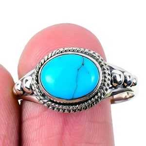 Santa Rosa Türkis Edelstein Statement Ring Schmuck Gr. 10,5 925 massiv Silber - Bild 1 von 7