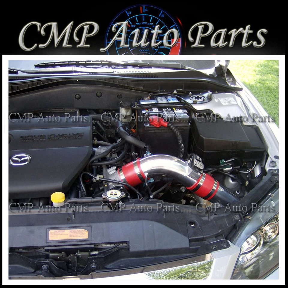 FIT:  MAZDA 6 2.3 2.3L COLD AIR INTAKE KIT KIT INDUCTION SYSTEMS 2003-2008 RED - Image 1 of 1
