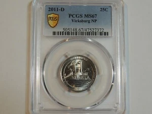 2011 D PCGS MS67 Vicksburg Quarter Gold Shield - Picture 1 of 2