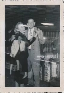 Snapshot Vintage Photo Dancers Man Woman Party Double Exposure Smiling Happy Joy - Picture 1 of 5