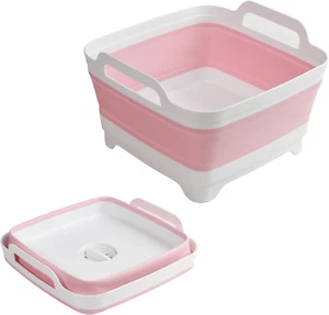 Collapsible Dish Basin，Dish Tub for Kitchen Sink,Collapsible Sink with Drain,Lau - Picture 1 of 9