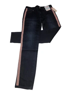 Cat & Jack Super Skinny Pink Beaded Jeans Girls Size 4 Adjustable waistband NWT - Picture 1 of 4
