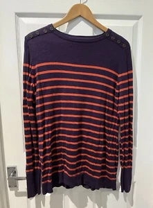 Jojo Maman Bebe Striped Maternity Jumper Purple Orange Size Medium - Picture 1 of 3