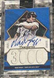 2022 Topps Luminaries Wade Boggs 3000th Hit Game Used Patch Auto Blue SSP 5/10