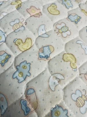 VTG  Juvenile Baby1s Booties Butterfly Ducky Moon on Peach   Pre Quilted  BTHY - Image 1 of 4