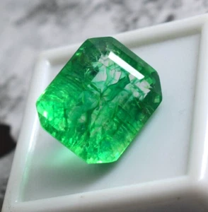 Top Quality Gemstone Flawless Green Emerald 24.00 Ct Approx. Certified Gemstone - Picture 1 of 10