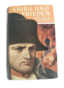 Vtg War And Peace Leo Tolstoy German Krieg Und Frieden HB/Dj 1958 - Foto 1 di 9