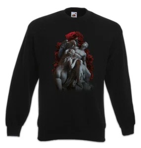 Statue Roses Sweatshirt Pullover Oldschool Classic Art Dark Goth Gothic - Picture 1 of 1
