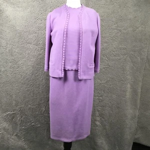 Vintage Wool Suit Skirt Set Size 12 Runs Small Early 60's Butte Knits Jackie O - Picture 1 of 13