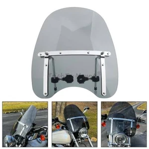 17"x 15" Smoke Windshield Fairing Universal For Harley Honda 7/8" 1" Handlebar - Picture 1 of 24