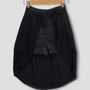 Sass & Bide Short Women's 6 Black 100% Silk Side Slit Pockets Pleated Zip Fly - Picture 1 of 11