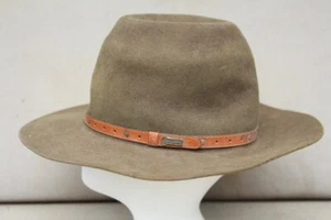 Vintage Akubra Down Under Australian made Pure Fur Felt Hat Brown Size 54 Small - Picture 1 of 9