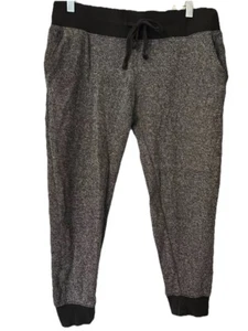 Threads 4 Thought Joggers 100% Organic Cotton Cropped Gray Black Knit Pant Large - Picture 1 of 7