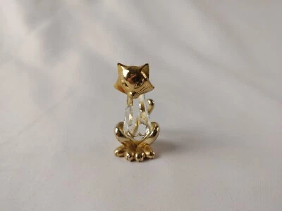 "Figura de gato gatito 2"" latón y cristal" Foto 1 de 4