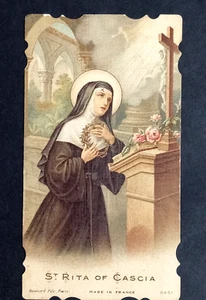St Rita of Cascia Holy Card c1914 Boumard Fils Paris France Bookmark - Picture 1 of 2