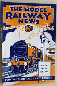 VINTAGE RAILWAY MAGAZINE THE MODEL RAILWAY NEWS FEBRUARY 1938 VOL.14 NO.158 - Picture 1 of 2