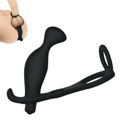 vibratore STIMOLATORE PROSTATA Cock Plug Anale intimo uomo doppio Anello fallico - Immagine 1 di 4