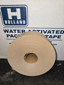 New Holland Water Activated Seal Packing Tape, Brown 3" x 600' (case of 10) - Picture 1 of 4