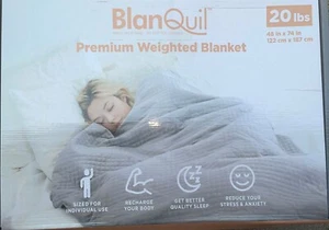 BlanQuil Quilted Weighted Blanket W/Removable Cover (Grey 20lb) - Picture 1 of 3