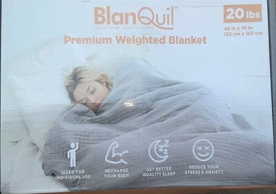 BlanQuil Quilted Weighted Blanket W/Removable Cover (Grey 20lb) - Image 1 of 3