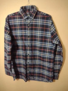 Claiborne Mens XL Button Down Shirt Blue Red Plaid Long Sleeve Casual Slim Fit - Picture 1 of 3