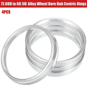 4pcs 72.6OD to 60.1ID Aluminum Alloy Wheel Bore Center Spacer Hub Centric Rings - Picture 1 of 12