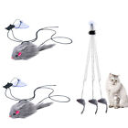 2pcs Soft Elastic Interactive Simulation Mouse Self Play Cat Toys Suction Cup