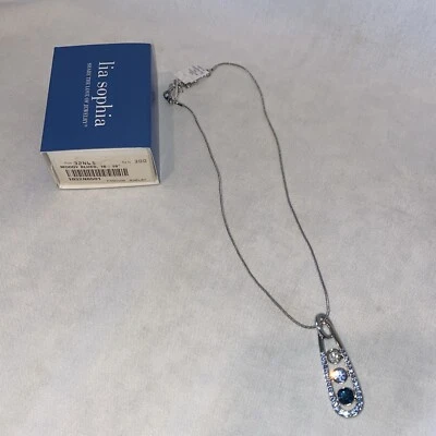 "Collar Lia Sophia Moody Blues 16-19"" azul hombre lágrima gota" Foto 1 de 4